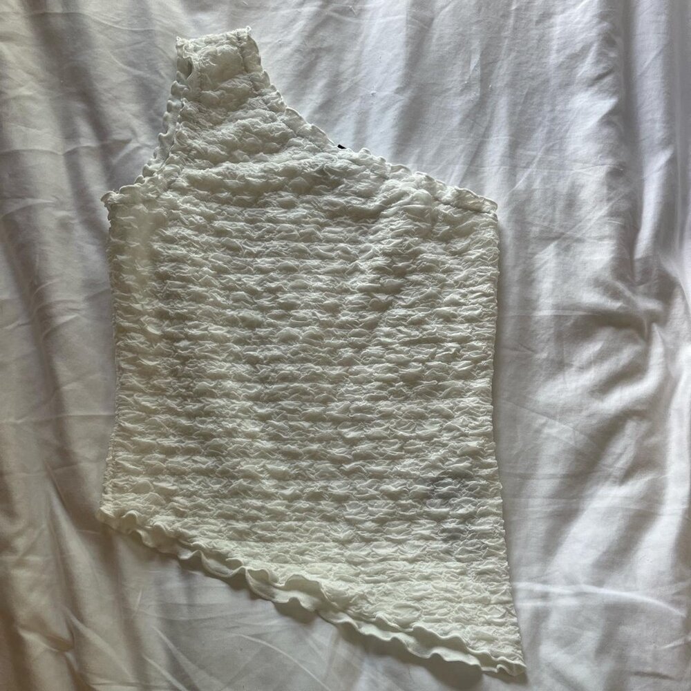 H&M mermaidcore / coquette white summer blouse